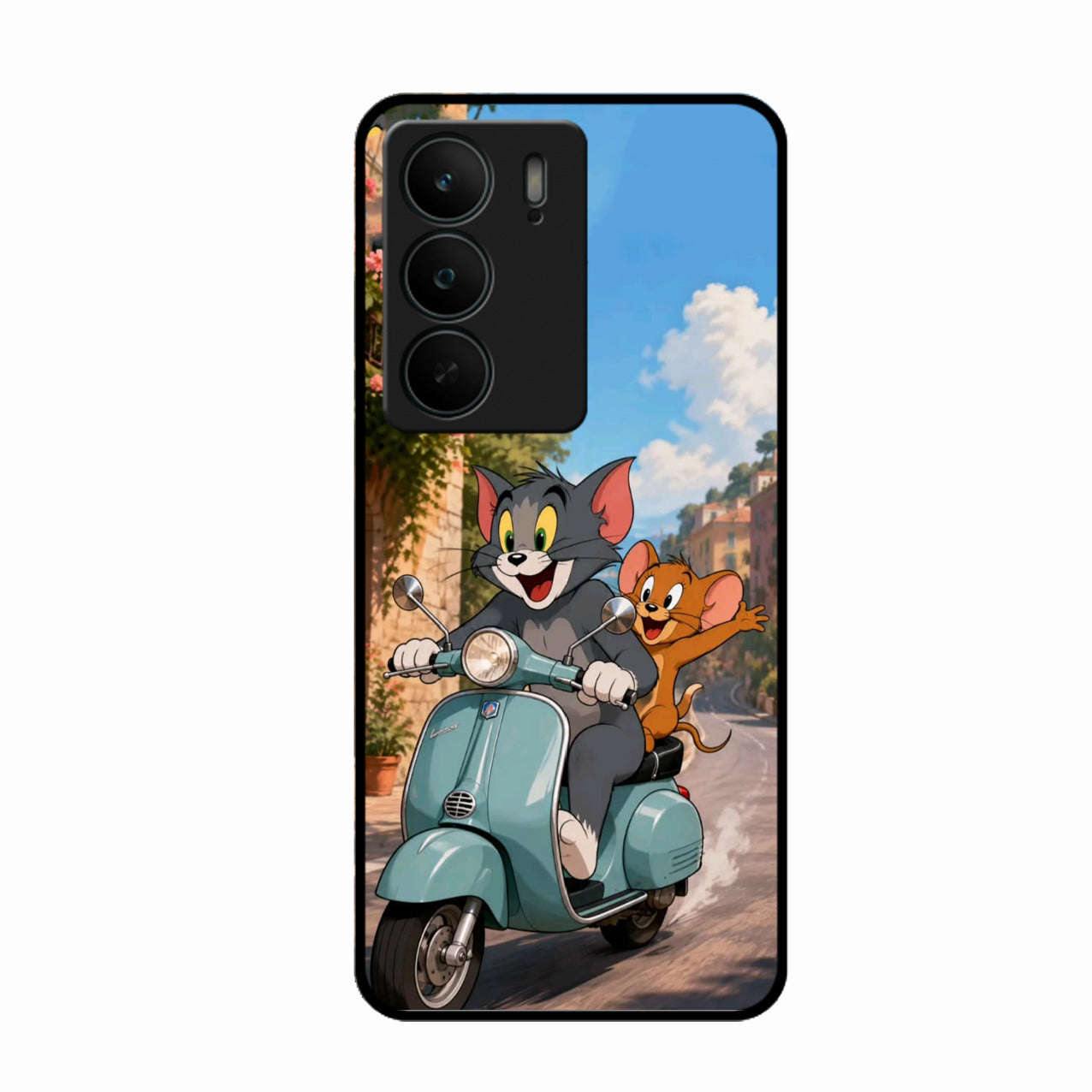 Cartoon Scooter Adventure Premium Glass Phone Case for Realme C75 5G