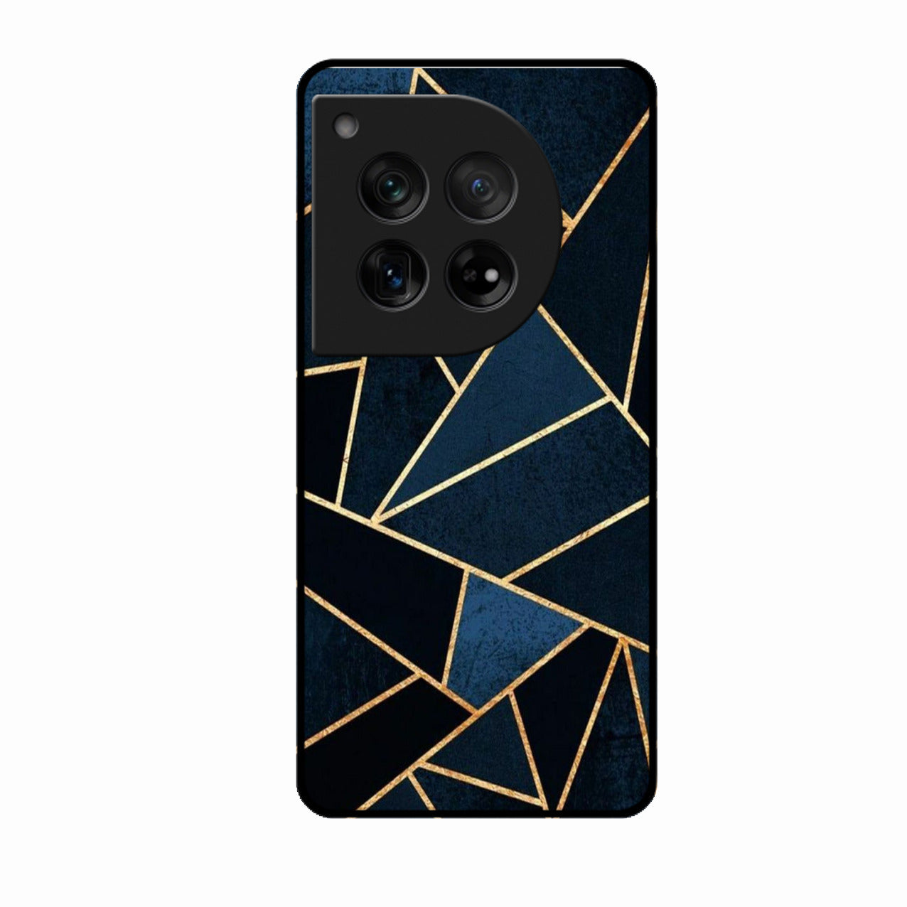 Midnight Gold Geometric Premium Glass Phone Case for Oneplus 12 5G