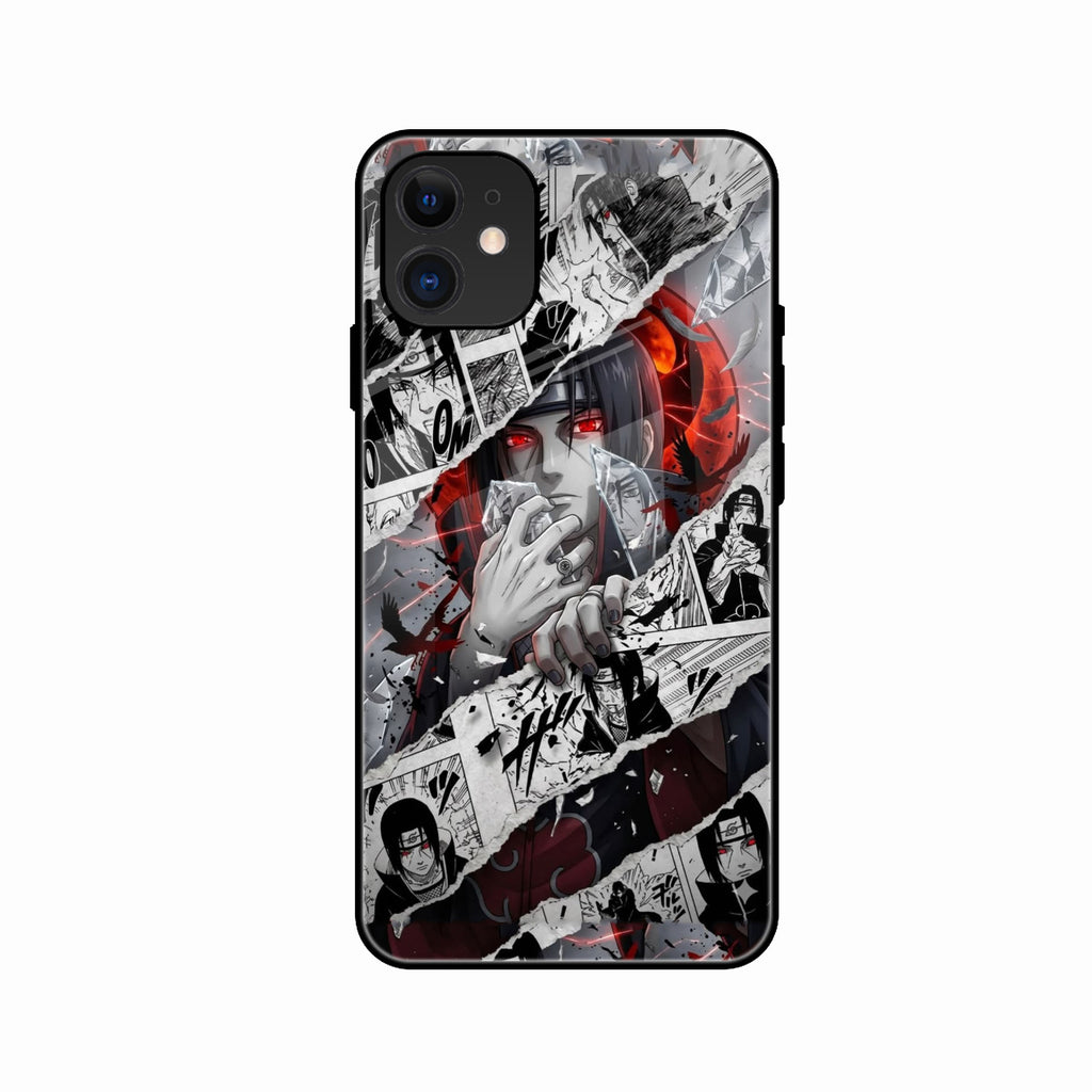 Itachi Uchiha Manga Collage Glass Phone Case for iPhone 12