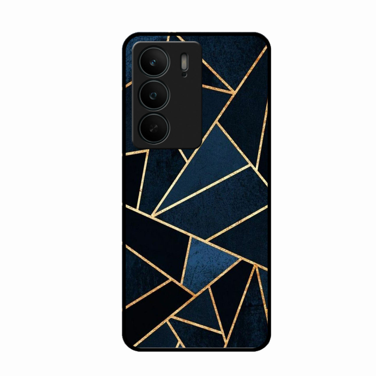 Midnight Gold Geometric Premium Glass Phone Case for Realme C75 5G