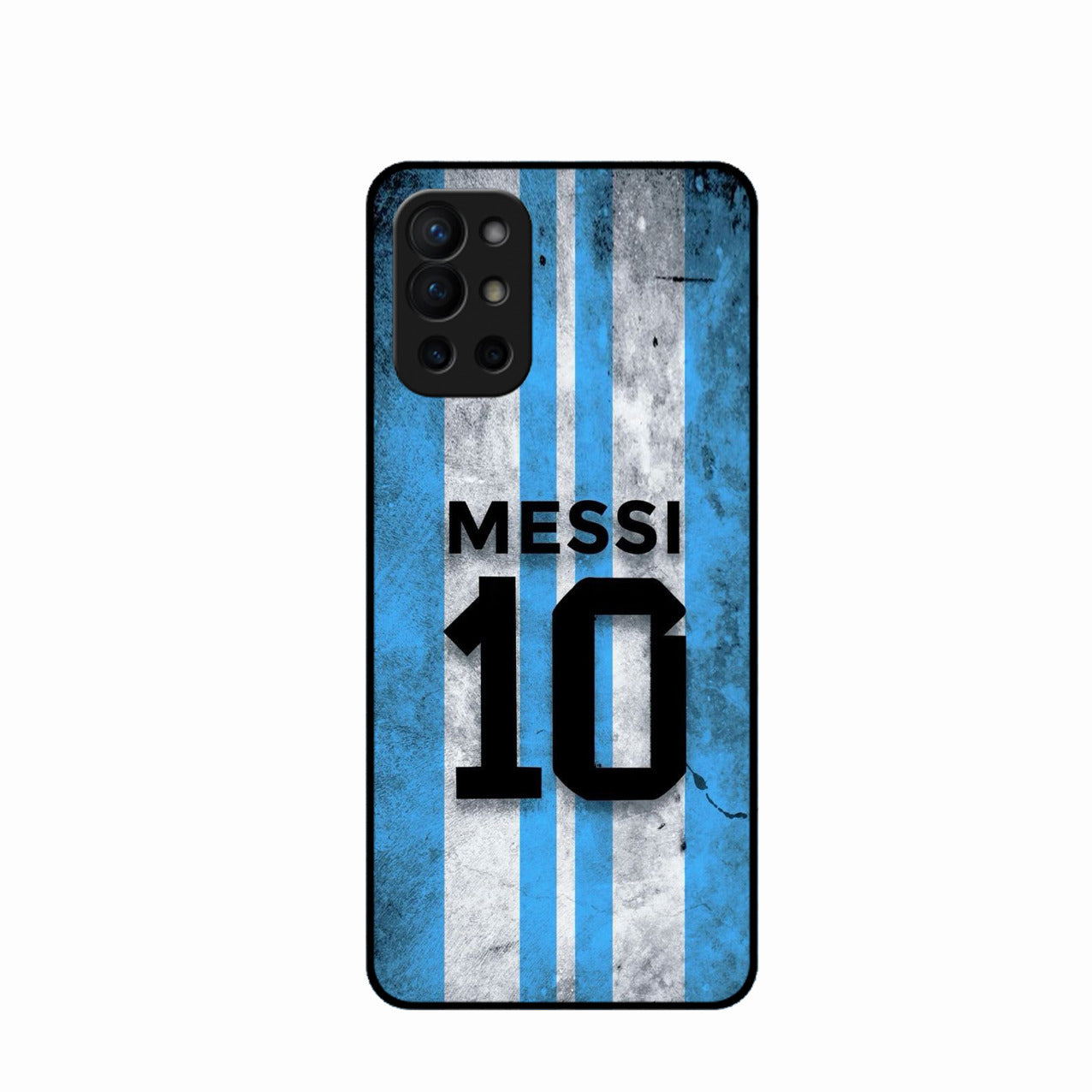 Blue Stripes Number 10 Football Glass Phone Case for Oneplus 9R 5G
