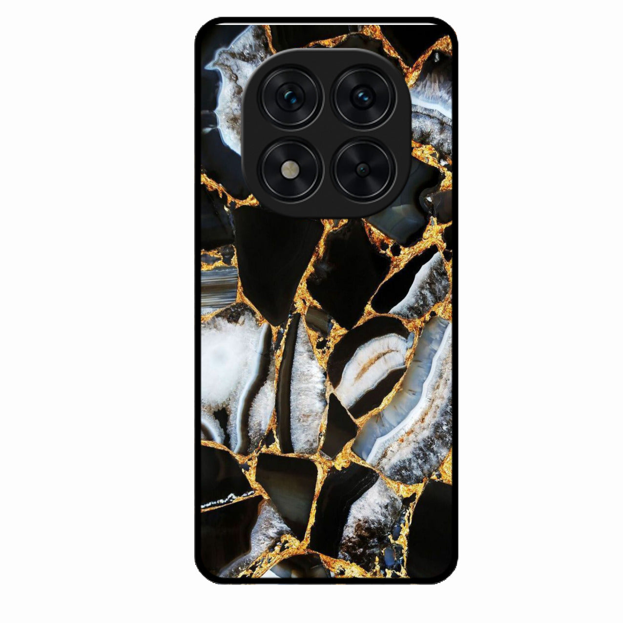 Black Gold Marble Glass Phone Case for Redmi Note 14 Pro 5G