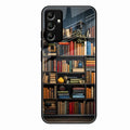 Colorful Bookshelf Art Glass Case Cover for Samsung Galaxy A34 5G