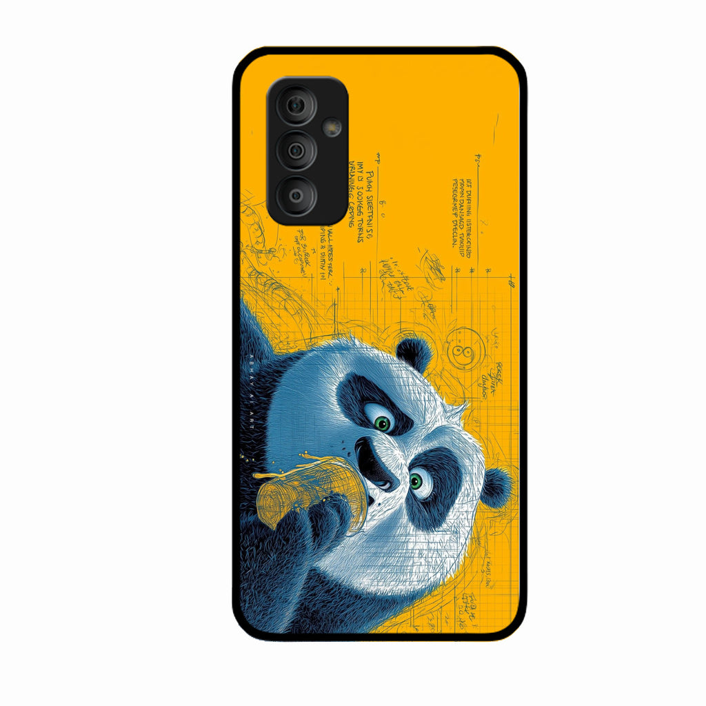 Cute Panda Sketch Premium Glass Phone Case for Samsung Galaxy F23 5G