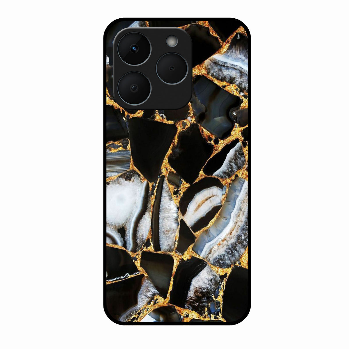 Black Gold Marble Glass Phone Case for Realme 15T 5G - ShopOnCliQ