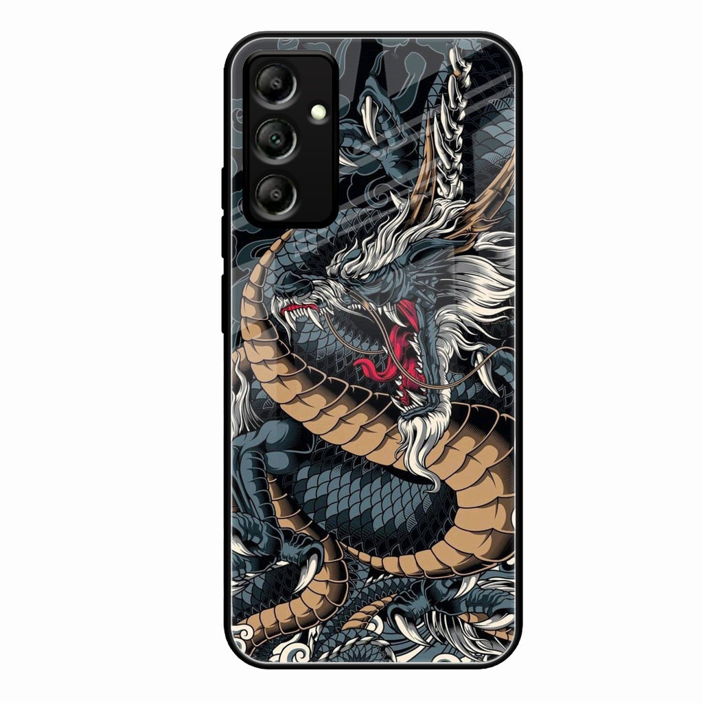 Midnight Dragon Glass Phone Case for Samsung Galaxy A34 5G