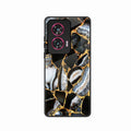 Black Gold Marble Glass Phone Case for Motorola Edge 50 Fusion 5G