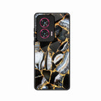 Black Gold Marble Glass Phone Case for Motorola Edge 50 Fusion 5G