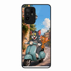 Cartoon Scooter Adventure Premium Glass Phone Case for Oppo F19 Pro Plus 5G