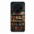Colorful Bookshelf Art Glass Case Cover for Vivo X200 5G