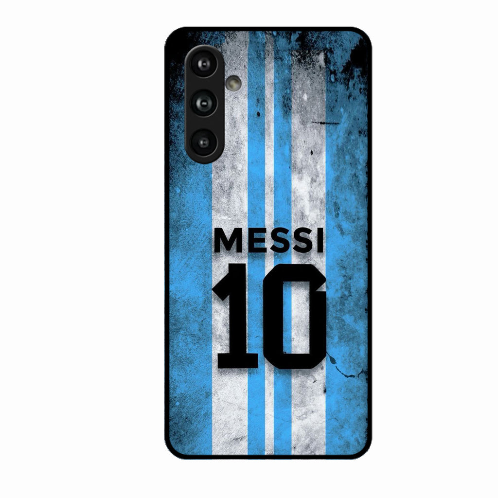 Blue Stripes Number 10 Football Glass Phone Case for Samsung Galaxy F54 5G