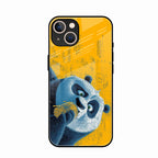 Cute Panda Sketch Premium Glass Phone Case for iPhone 15 Plus