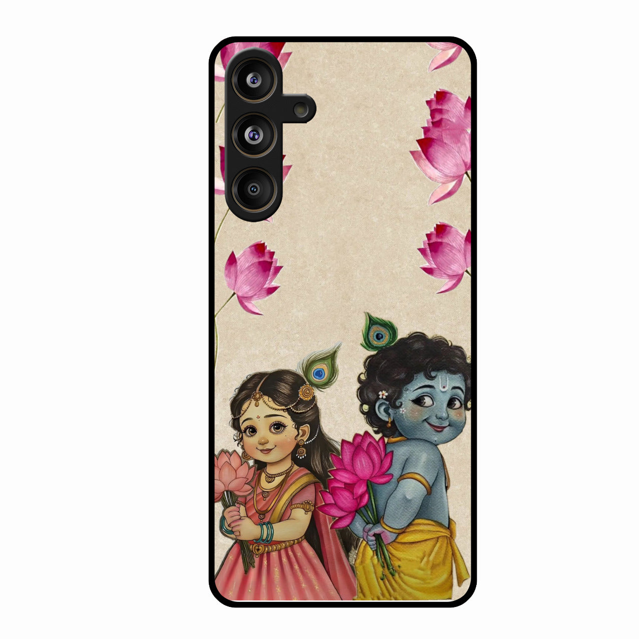 Krishna Eternal Lotus Glass Case for Samsung Galaxy M55 5G