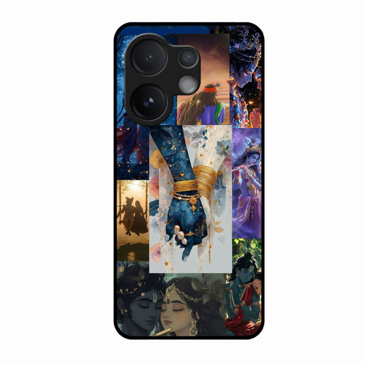 Eternal Radha Krishna Love Glass Phone Case for Samsung Galaxy S21 Ultra