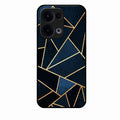 Midnight Gold Geometric Premium Glass Phone Case for Oppo Reno 13 5G