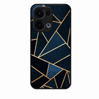 Midnight Gold Geometric Premium Glass Phone Case for Oppo Reno 13 5G