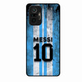 Blue Stripes Number 10 Football Glass Phone Case for Redmi Note 10 Pro