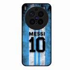 Blue Stripes Number 10 Football Glass Phone Case for Vivo X300 Pro 5G