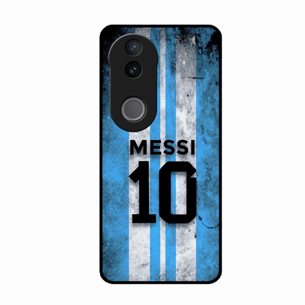 Blue Stripes Number 10 Football Glass Phone Case for Vivo T4R 5G