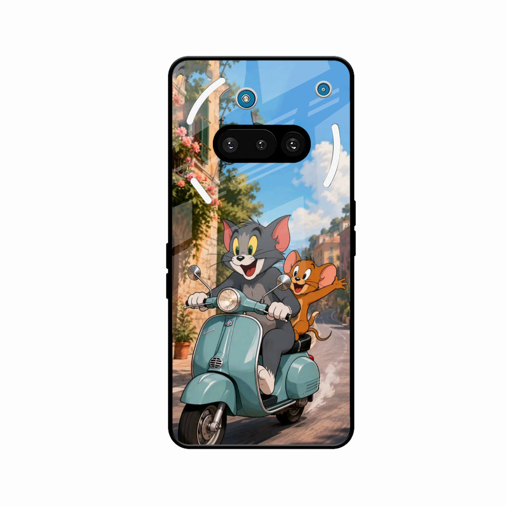 Cartoon Scooter Adventure Premium Glass Phone Case for Nothing Phone 3a