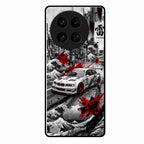 Japanese Wave Drift Racing Premium Glass Phone Case for Vivo X90 Pro 5G