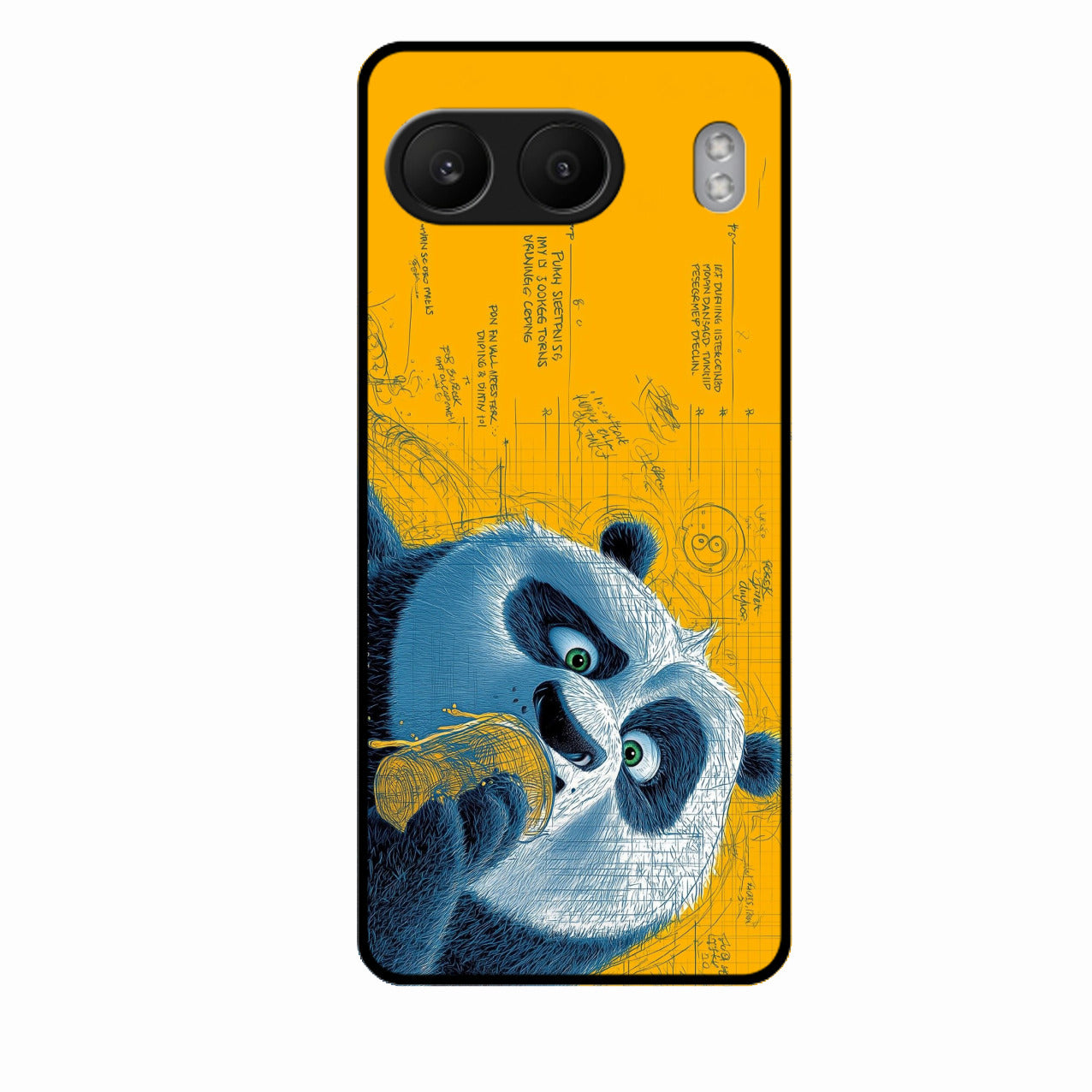 Cute Panda Sketch Premium Glass Phone Case for Oneplus Nord 4 5G