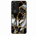 Black Gold Marble Glass Phone Case for Oppo A3 Pro 5G