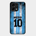 Blue Stripes Number 10 Football Glass Phone Case for Oppo F33 5G