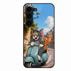 Cartoon Scooter Adventure Premium Glass Phone Case for Samsung Galaxy S23 Plus 5G