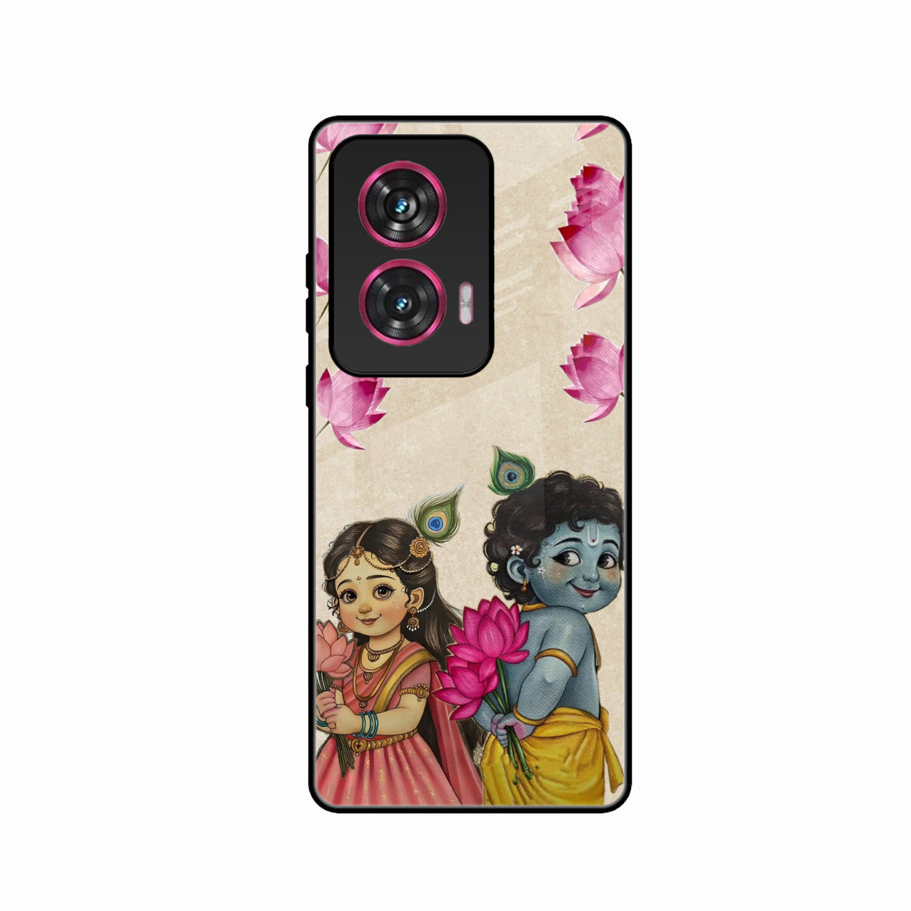 Krishna Eternal Lotus Glass Case for Motorola Edge 50 Fusion 5G