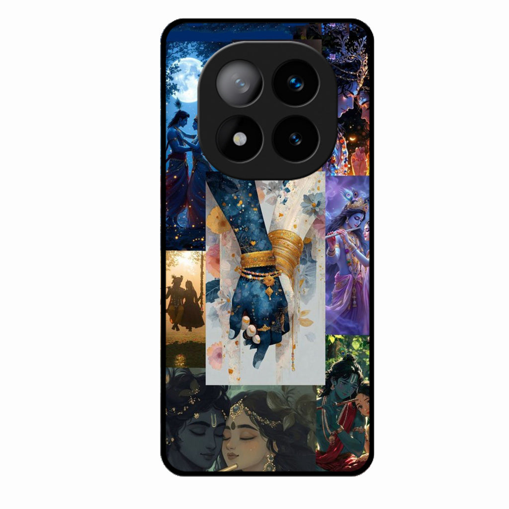 Eternal Radha Krishna Love Glass Phone Case for Motorola G96 5G
