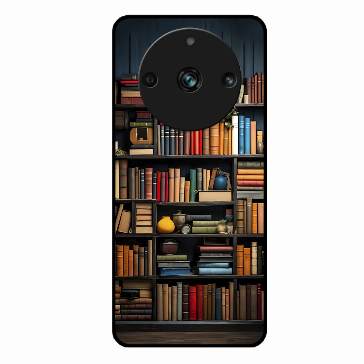 Colorful Bookshelf Art Glass Case Cover for Realme 11 Pro 5G