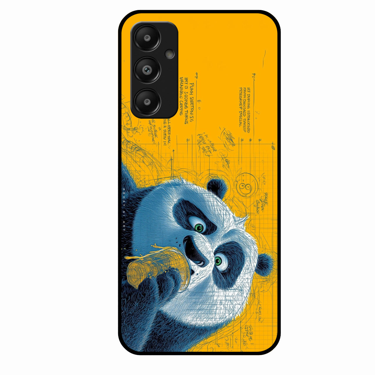 Cute Panda Sketch Premium Glass Phone Case for Samsung Galaxy M14 5G