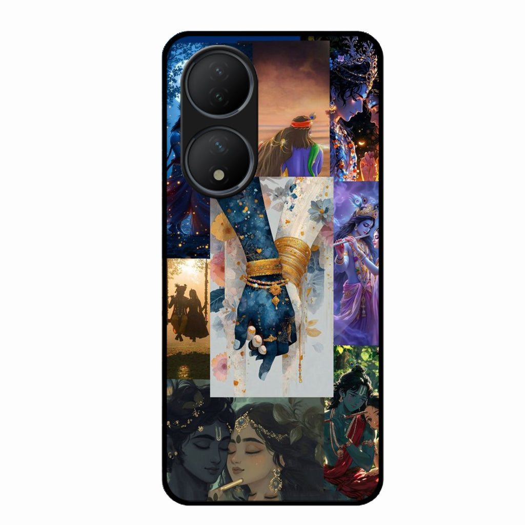 Eternal Radha Krishna Love Glass Phone Case for Vivo V25 5G