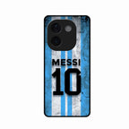 Blue Stripes Number 10 Football Glass Phone Case for iQOO Z9S Pro 5G