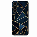 Midnight Gold Geometric Premium Glass Phone Case for Samsung Galaxy S25 FE 5G