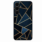 Midnight Gold Geometric Premium Glass Phone Case for Samsung Galaxy S25 FE 5G
