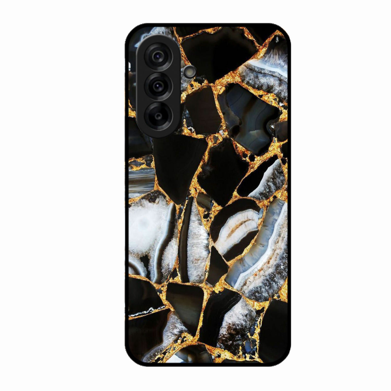 Black Gold Marble Glass Phone Case for Samsung Galaxy A36 5G