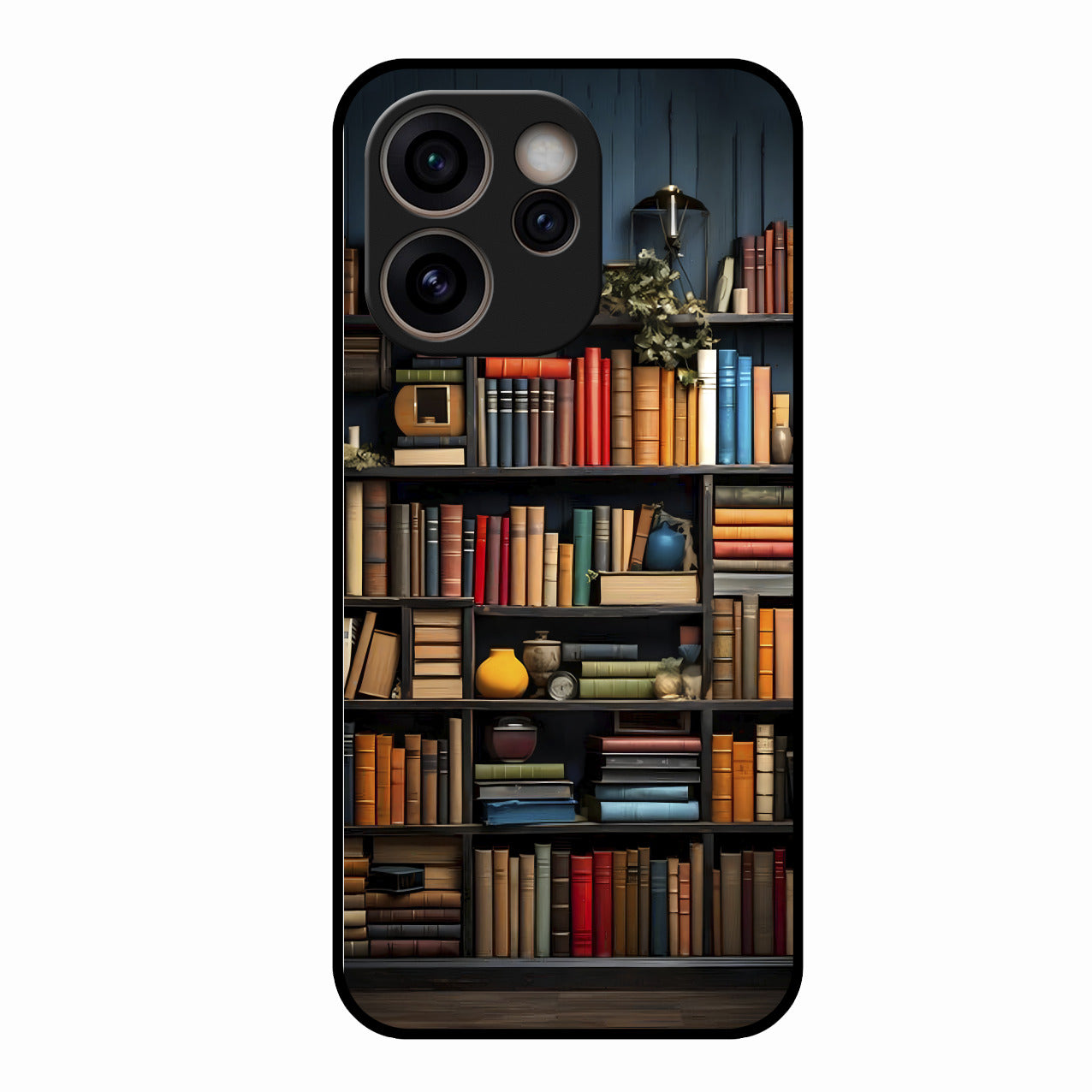 Colorful Bookshelf Art Glass Case Cover for Oppo Reno 15C 5G