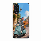 Cartoon Scooter Adventure Premium Glass Phone Case for Oppo A78 5G