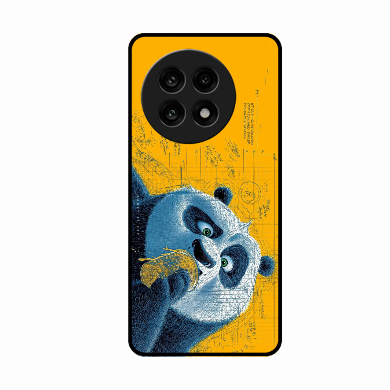 Cute Panda Sketch Premium Glass Phone Case for Oneplus 13R 5G