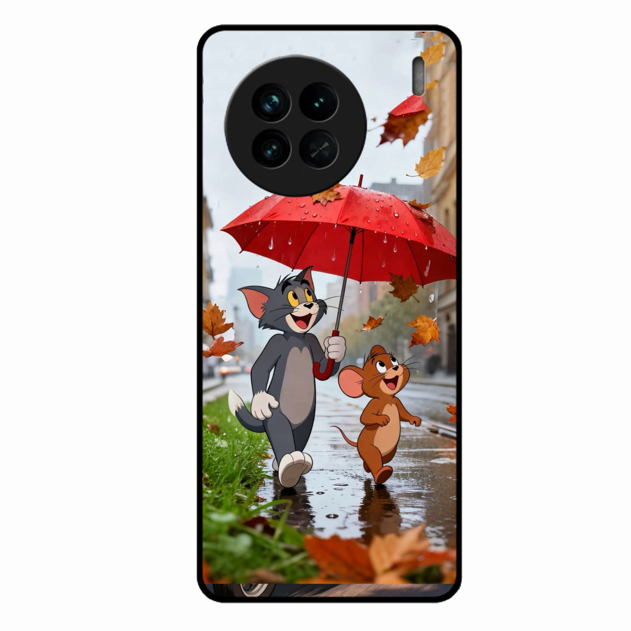 Rainy Day Cartoon Glass Phone Case for Vivo X90 5G