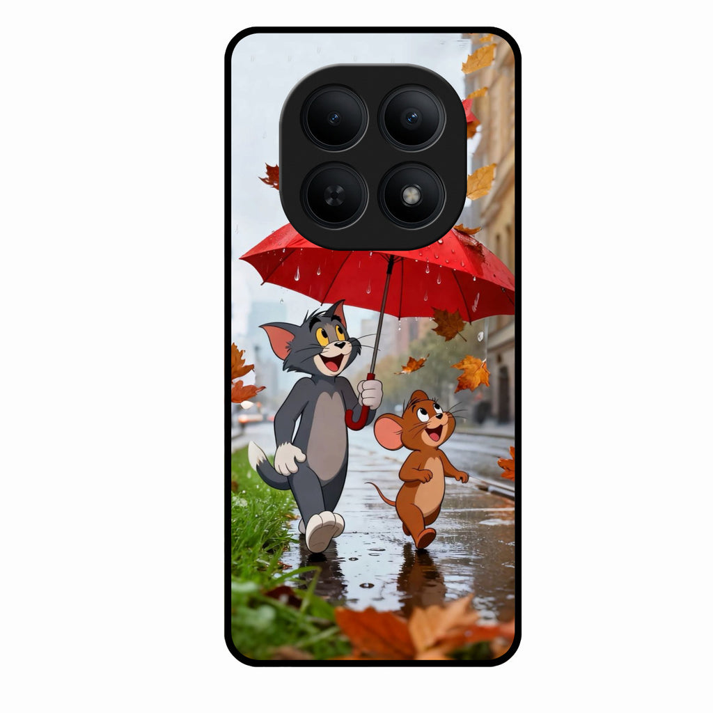 Rainy Day Cartoon Glass Phone Case for Redmi Note 15 5G