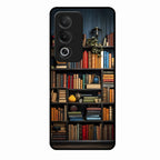 Colorful Bookshelf Art Glass Case Cover for Oppo K12X 5G