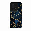 Midnight Gold Geometric Premium Glass Phone Case for Oppo Reno 8 5G