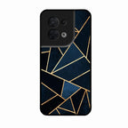 Midnight Gold Geometric Premium Glass Phone Case for Oppo Reno 8 5G
