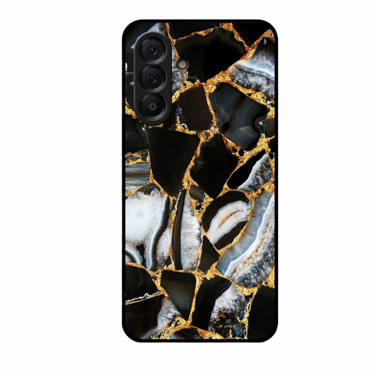 Black Gold Marble Glass Phone Case for Samsung Galaxy A56 5G