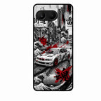 Japanese Wave Drift Racing Premium Glass Phone Case for Oneplus Nord 4 5G