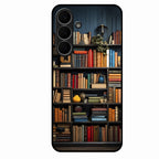 Colorful Bookshelf Art Glass Case Cover for Samsung Galaxy S25 FE 5G
