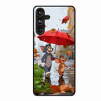 Rainy Day Cartoon Glass Phone Case for Samsung Galaxy M55 5G